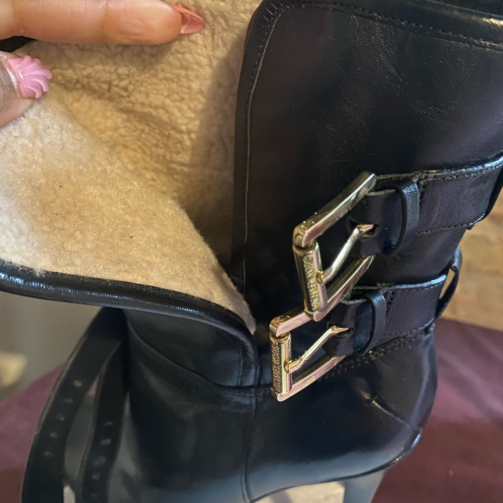 Michael Kors Leather & Shearling Mae Boot - Picture 3 of 6